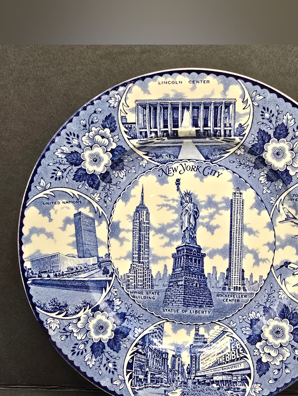 New York City Souvenir Plate Landmarks Fine Staffordshire Ware by Enco National